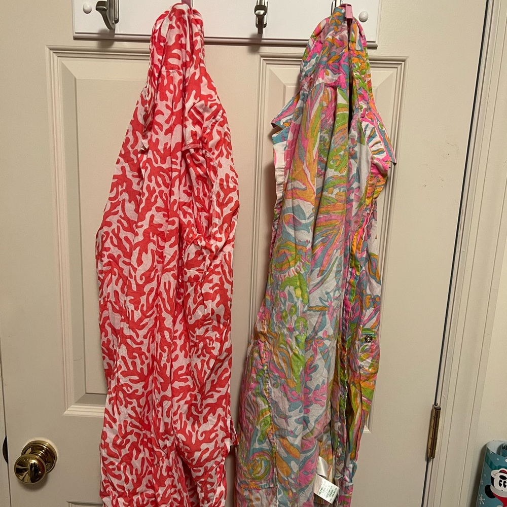 Lilly Pulitzer shirt dress cover ups, lot of 2